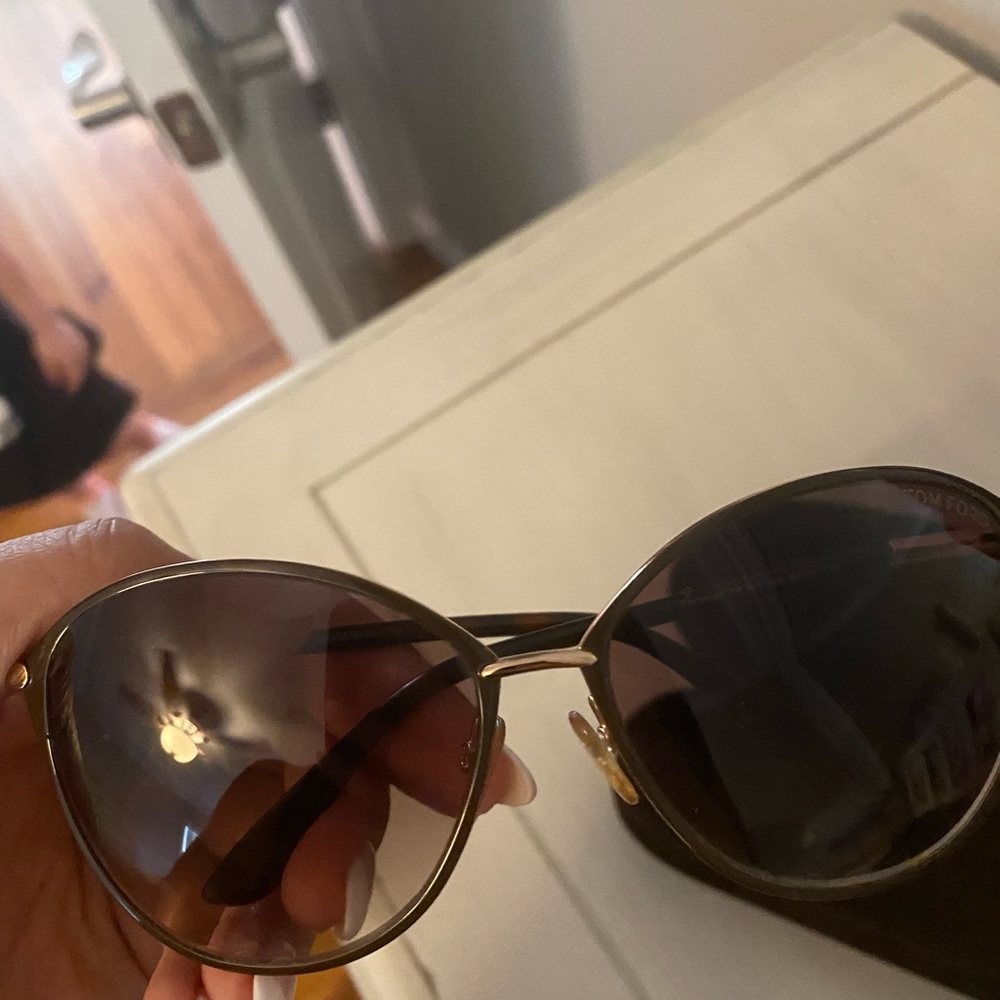 Celine sunglasses- only worn 3x. 59 mm lens dark brown with gold